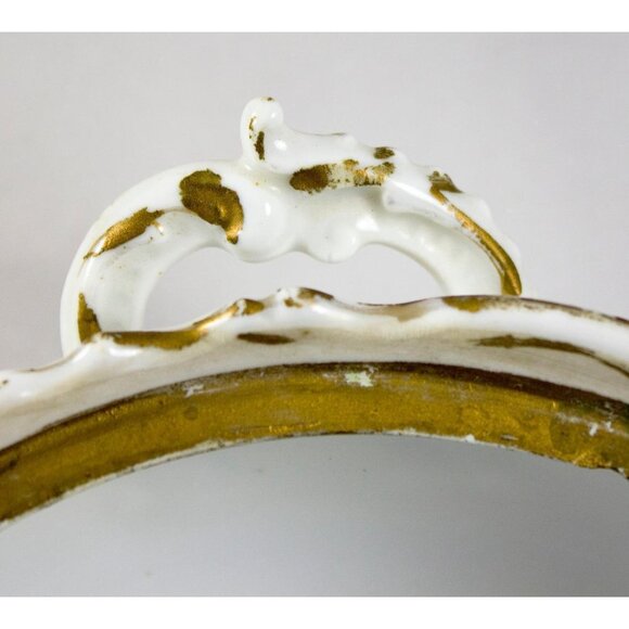 Antique LS&S Carlsbad Austria Vegetable Dish 7.5" Brown/Blue Flowers 1895-1917 - Picture 15 of 15